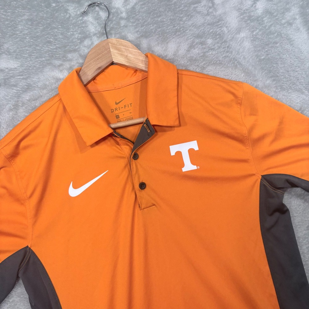 Nike Polo Shirt Mens Small Orange Tennessee Volunteers Dri-FIT Colorblock NCAA